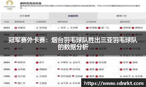 冠军赛外卡赛：烟台羽毛球队胜出三亚羽毛球队的数据分析